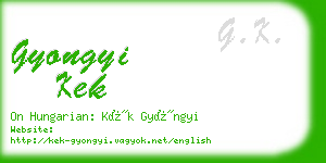 gyongyi kek business card